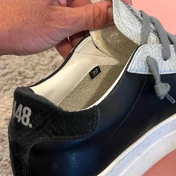 P448, Silver/Black Sneakers, Size 39 - Picture 9 of 9